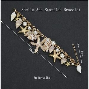Sea Shell Bracelet Anklet Starfish Seashell Gold AP27